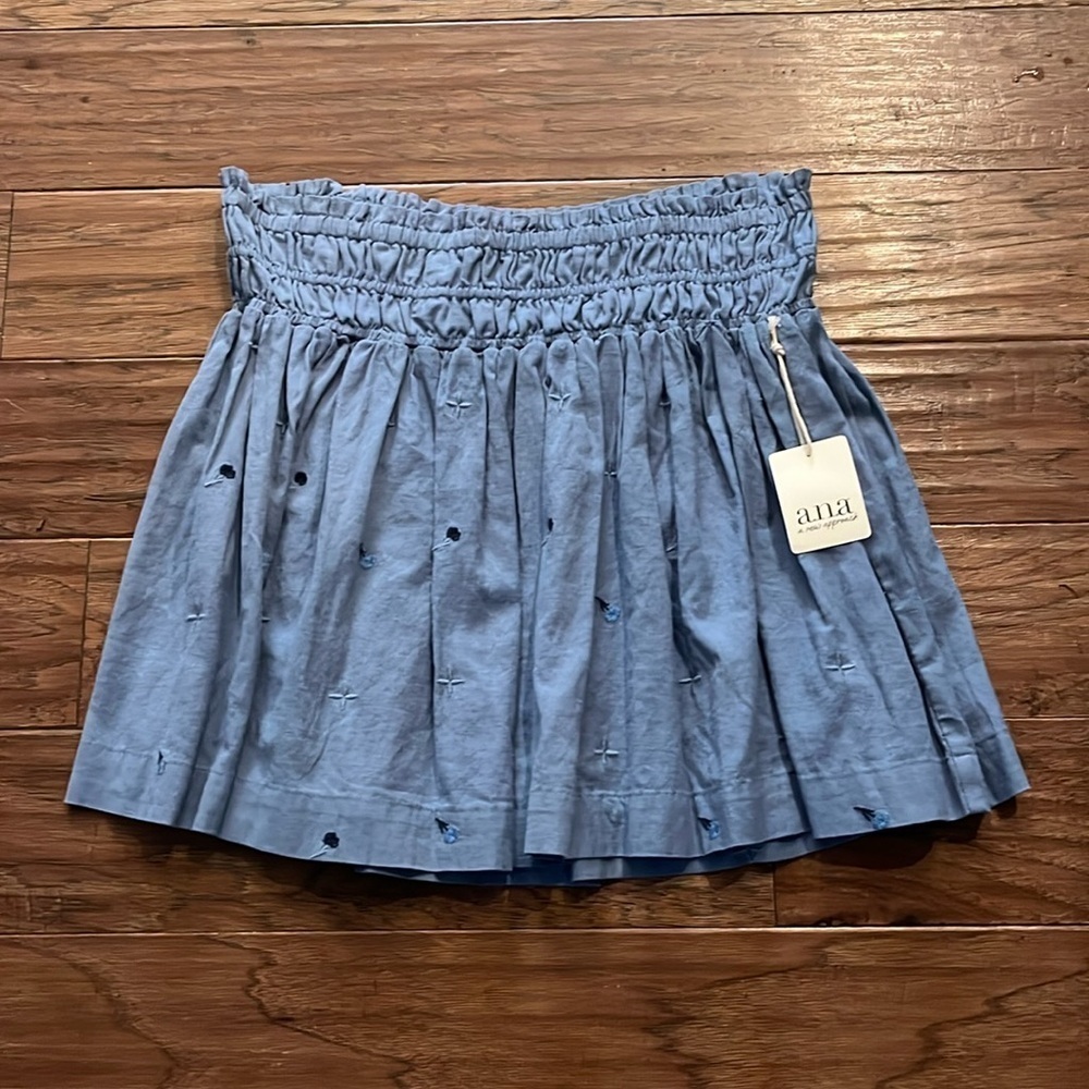 A.N.A Elastic Waistband Belmont Blue Skirt Size L